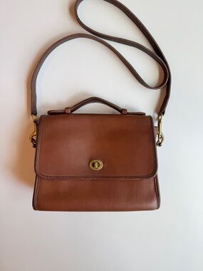 Vintage Coach Court Bag Leather Crossbody Satchel
